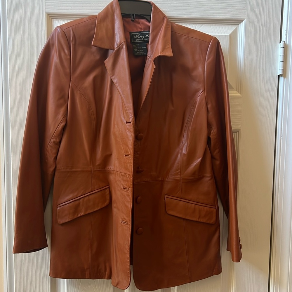 Terry Lewis Classic Luxuries 100% Genuine Leather Blazer Size Small